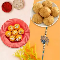 Boondi Ladoo wth Kachori and Rakhi to Rakhi-to-uk.asp