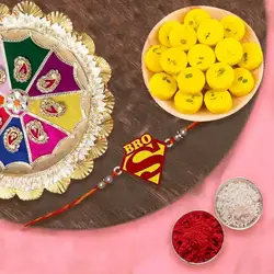 Mind-Blowing Rakhi Special Gift of Kesaria Peda, One Kids Rakhi and One Rakhi Thali to Uk-rakhi-thali.asp