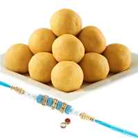 1 Rakhi with Besan Ladoo to Rakhi-to-uk.asp