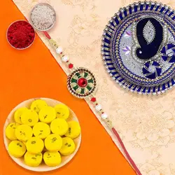 Free Rakhi with Delicious Kesar Pedas and Designer Pooja Thali to Rakhi-to-uk.asp