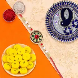 Free Rakhi with Delicious Kesar Pedas and Designer Pooja Thali to Uk-rakhi-sweets.asp