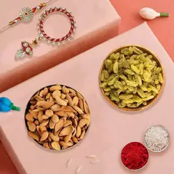 Designer Bhaiya Bhabhi Rakhi with Dry Fruits to Rakhi-to-uk.asp