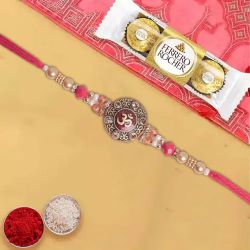 Wonderful Designer Rakhi with Ferrero Rocher to Rakhi-to-uk.asp