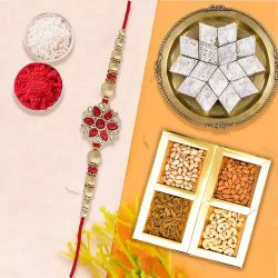 Kaju Katli with Dry Fruits N Ethnic Rakhi to Uk-rakhi-dry-fruits.asp