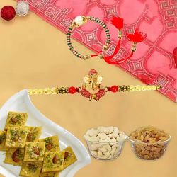 Patisha/Soan Papdi with Assorted Dry Fruits and Bhaiya Bhabhi Rakhi to Rakhi-to-uk.asp