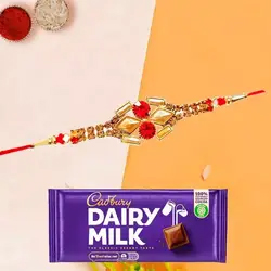 Cadbury Milk Chocolates with Fancy Rakhi to Rakhi-to-uk.asp