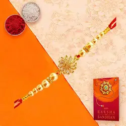 Gorgeous Pearl n Stone Rakhi to Rakhi-to-uk.asp