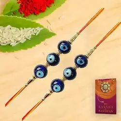 Striking Blue Evils Eye Beads Rakhi to Uk-only-rakhi.asp