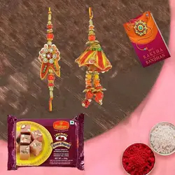 Designer Diva Couple Rakhi n Soan Delicacy to Uk-rakhi-sweets.asp