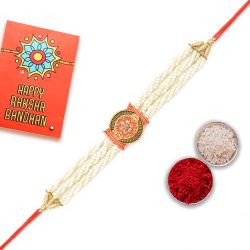 Classic Pearl Rakhi with Tika to Uk-only-rakhi.asp