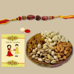 Ethnic Rakhi with Dry Fruits, Roli Chawal N Card to Stateusa.asp