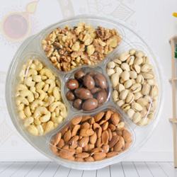 Crispy Dry Fruits Gift Tray with Laxmi Ganesh Idol<br> to Diwali-usa.asp