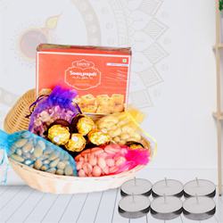 Sumptuous Pack of Dry Fruit with Sweets, Chocolates N Candle to Diwali-usa.asp