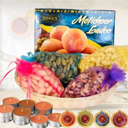 Luxurious Gift of Dry Fruits with Sweets, Candles N Diya to Diwali-usa.asp
