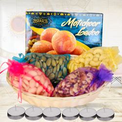 Lip-Smacking Combo of Dry Fruits N Sweets with Candles to Usa-diwali-sweets.asp