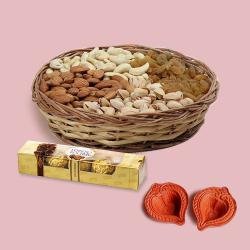 Ambrosial Selection of Dry Fruits in Bag, Rocher n Diya Pair to Diwali-usa.asp
