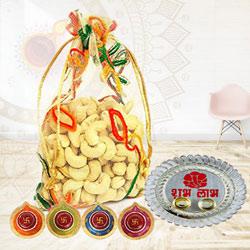 Marvelous Cashews Combo Gift<br> to Usa-diwali-thali.asp