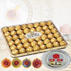 Wonderful Ferrero Rocher Chocos Combo Gift<br> to Usa-diwali-thali.asp
