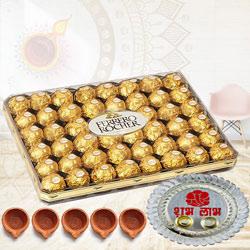 Exquisite Ferrero Rocher Combo Gift to Usa-diwali-thali.asp