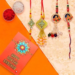 Eye-Catching Pair of Bhaiya Bhabhi Rakhi with Roli, Chawal n Card to Usa-serch-by-price.asp