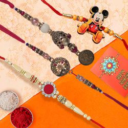 Attractive Set of Family Rakhi with a Stone Rakhi to Usa-rakhi-for-kids.asp