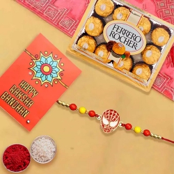Trendy Kids Rakhi with 12pc Ferrero Rocher Pack to Usa-rakhi-chocolates.asp