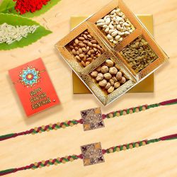 Elegant Pair of Rakhi with Assorted Dry Fruits to Rakhi-to-usa.asp