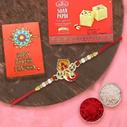 Fancy Rakhi N Haldiram Soan Papdi Gift Combo to Rakhi-to-usa.asp