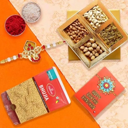 Delightful Gift of Rakhi with Dry Fruits n Bhujia to Rakhi-to-usa.asp