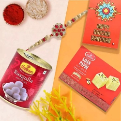 Elegant Rakhi with Sweets and Snacks from Haldiram to Usa-rakhi-sweets.asp