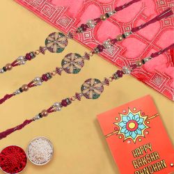 Elegant Three-Piece Rakhi Set to Rakhi-to-usa.asp
