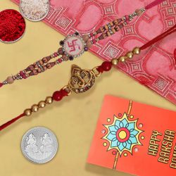 Spiritual Twin Rakhi With Silver Coin to Rakhi-to-usa.asp