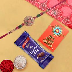 Celebratory Rakhi With Cadbury Bar to India