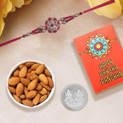 Traditional Rakhi Gift: Almonds & Coin to India
