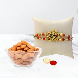 Showy Rakhi with Crunchy Almonds to Rakhi-to-usa.asp