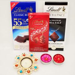 Pleasurable Chocolate Delight Gift Pack with Diyas to Diwali-usa.asp