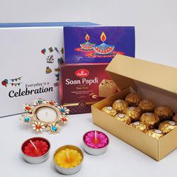 Unique Gift of Sweets N Chocolates with Candle to Diwali-usa.asp