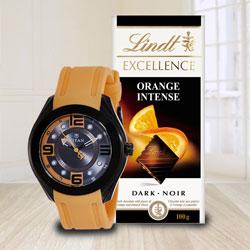 Wonderful Combo of Fastrack Watch and Lindt Chocolate