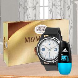 Lip Smacking Ferrero Rocher with Fastrack Watch N Adidas Ice Dive Roll On