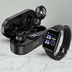 Exclusive Smart Watch N pTron Wireless Headphones