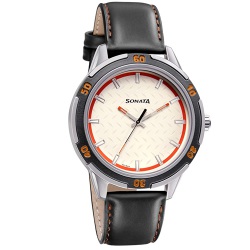 Impressive Sonata Nxt Analog White Dial Mens Watch