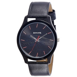 Trendsetting Sonata Analog Black Dial Mens Watch