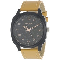 Resplendent Sonata Volt+ Analog Black Dial Mens Watch