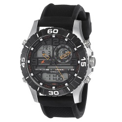 Fashionable Fastrack Autumn Winter 19 Analog Digital Orange Dial Gents Watch