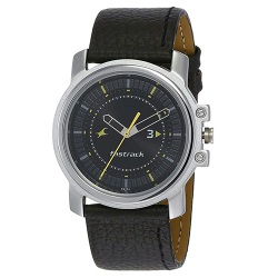 Smarty Fastrack Economy Analog Black Dial Leather Mens Watch