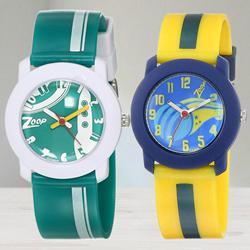 Marvelous Zoop Analogue Green N Multicolor Kids Watch