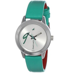 Trendy Fastrack Tropical Waters Leather Strap Watch for Women