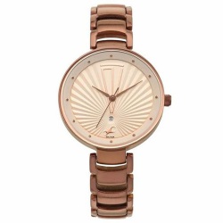 Attractive  Ruffles Beige Dial Analog Ladies Watch