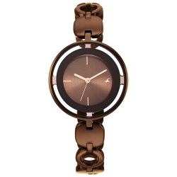 Attractive Fastrack Glitch Brown Dial Womens Watch