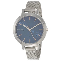 Lovely Sonata Silver Linings Analog Blue Dial Womens Watch